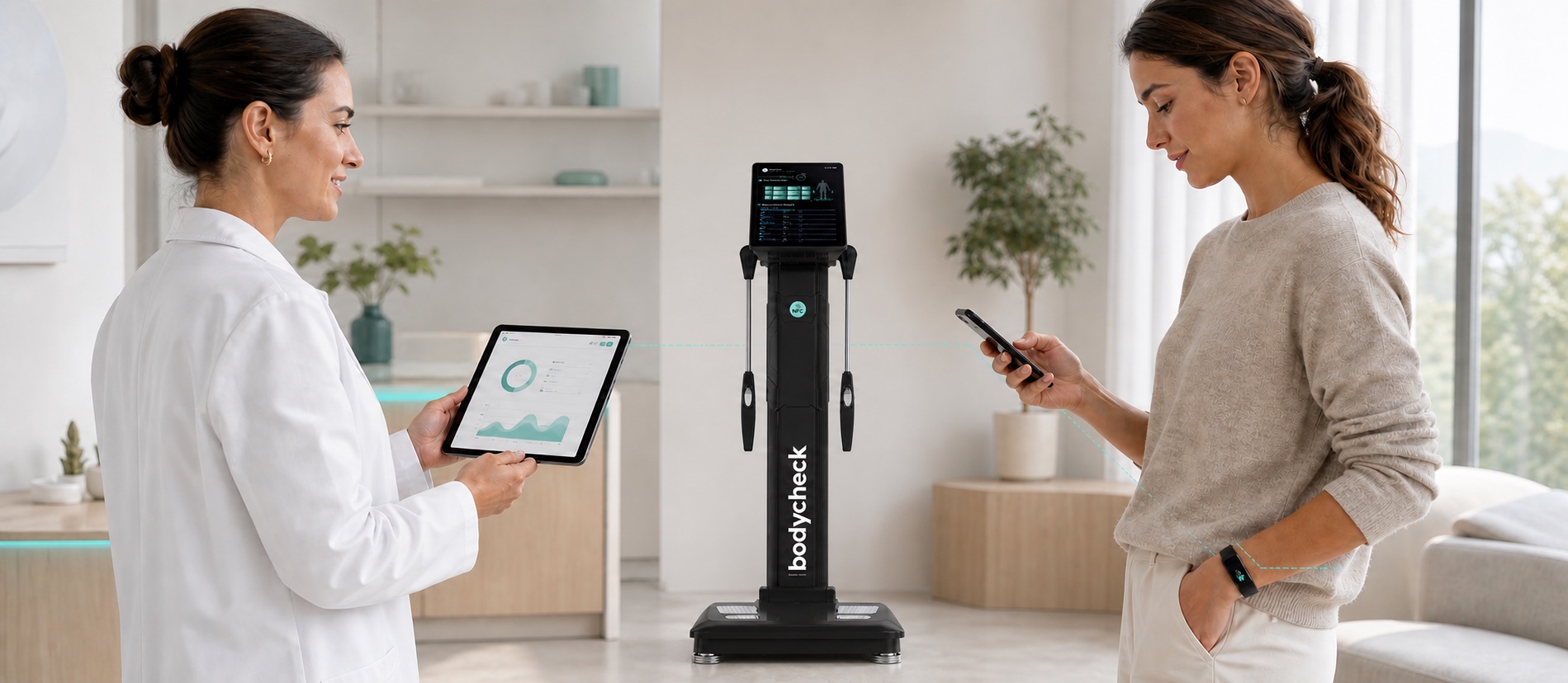 Bodycheck steht direkt auf dem Boden zwischen Gesundheitsberatung und mobilem Coaching